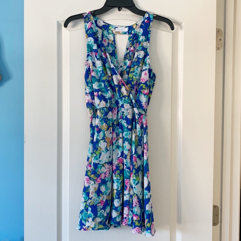 Lush floral dress blue with flowers size S